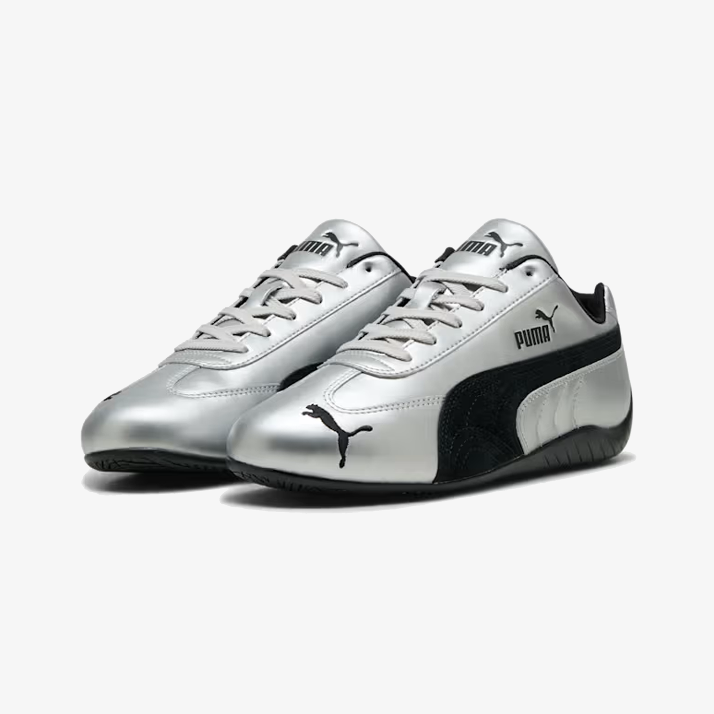 PUMA | SPEEDCAT METALLIC { SILVER-PUMA BLACK