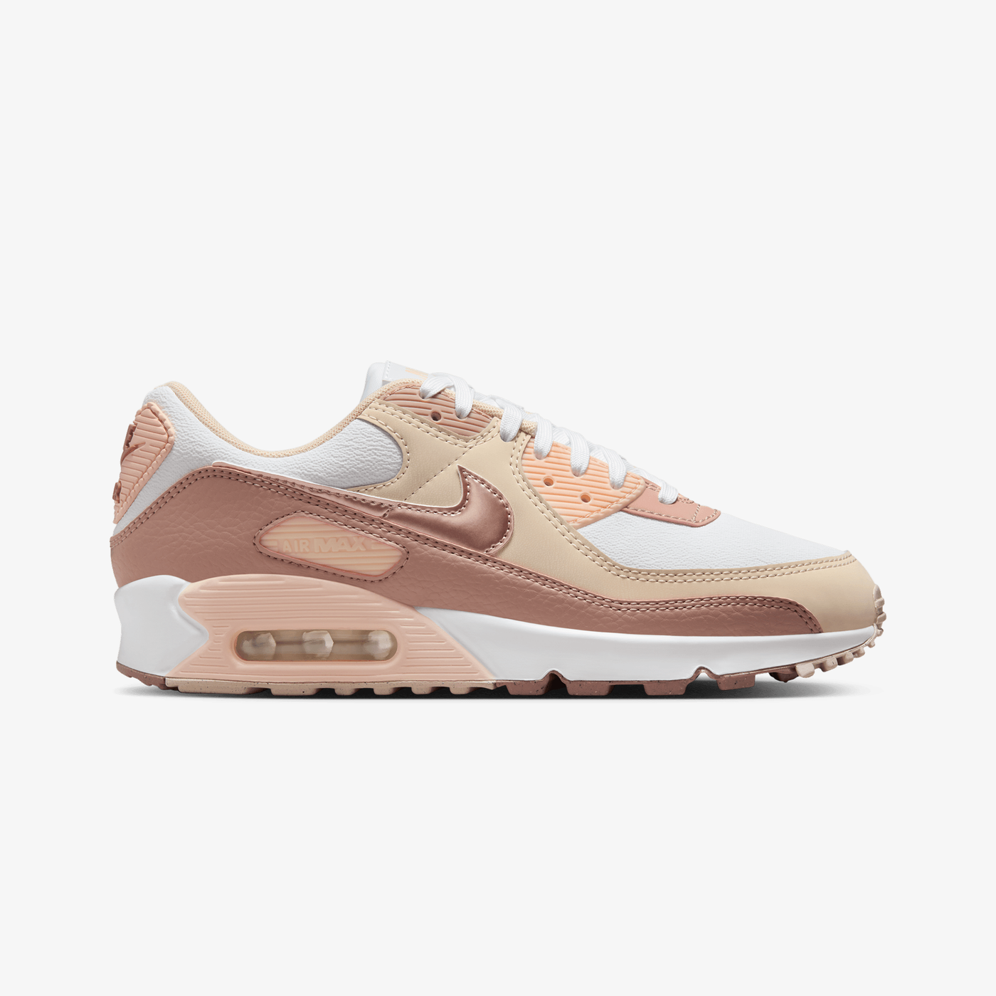 Nike | AIR MAX 90 { WHITE/PARTICLE PINK-WASHED CORAL