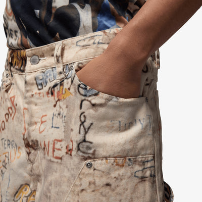 JORDAN | AIR JORDAN PRINTED SHORTS { WHITE