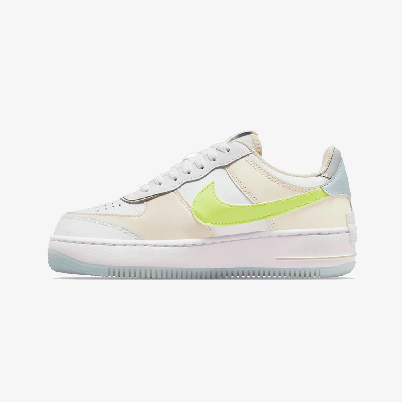 NIKE | AIR FORCE 1 SHADOW { WHITE/LT LEMON TWIST-WOLF GREY