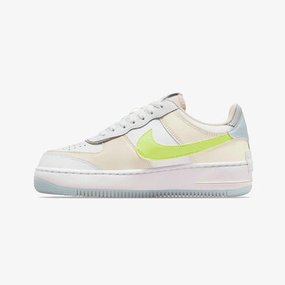 NIKE | AIR FORCE 1 SHADOW { WHITE/LT LEMON TWIST-WOLF GREY