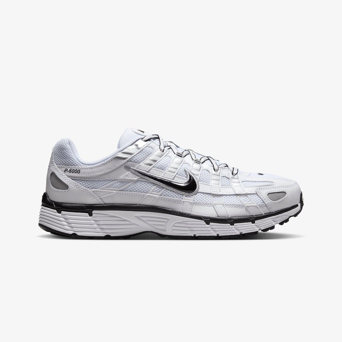 NIKE | P-6000 { WHITE/BLACK-METALLIC SILVER-BLACK