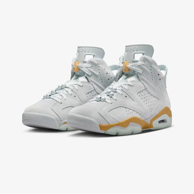 JORDAN | AIR JORDAN 6 RETRO "PEARL" { PURE PLATINUM/GLACIER BLUE-METALLIC GOLD