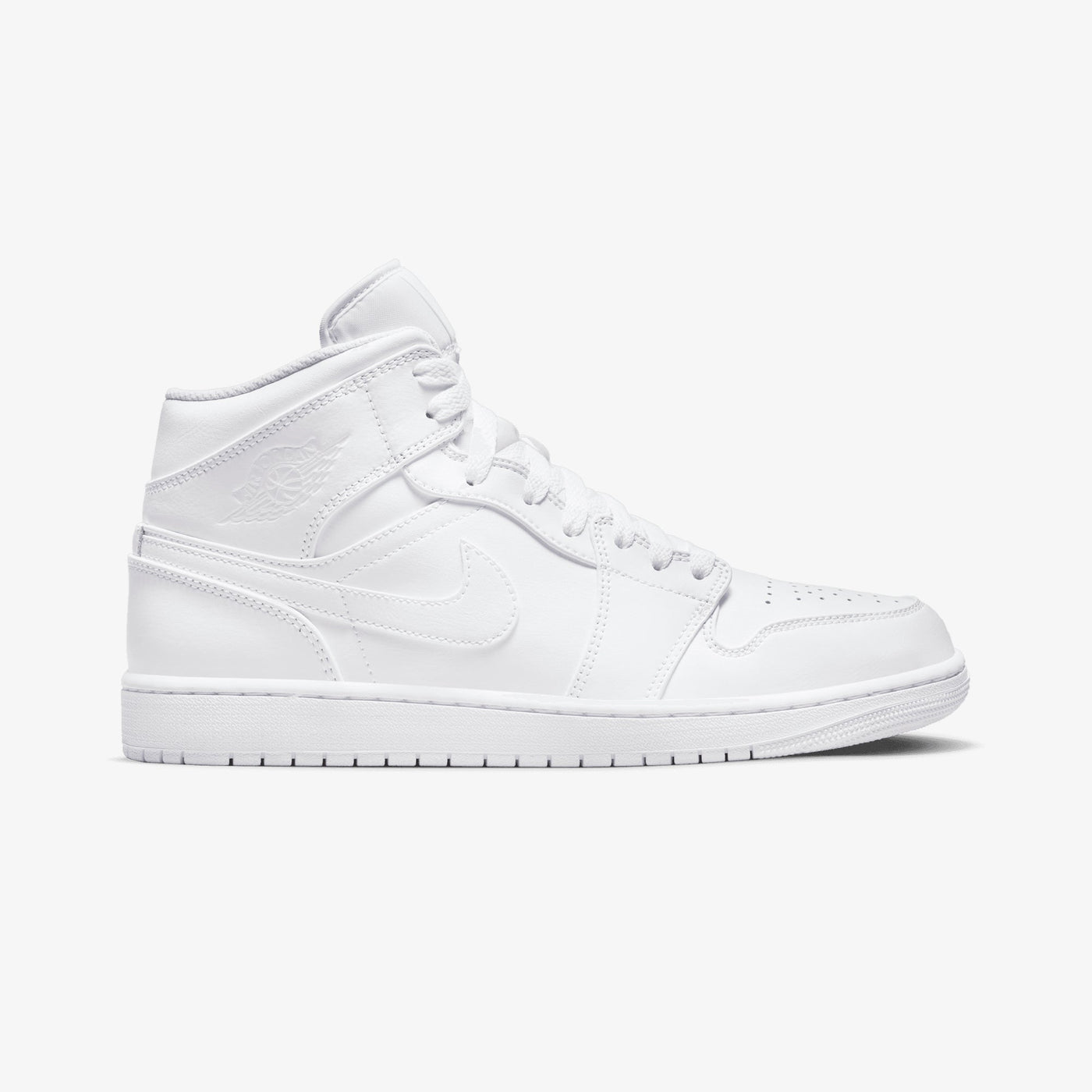 JORDAN | AIR JORDAN 1 MID { WHITE/WHITE-WHITE
