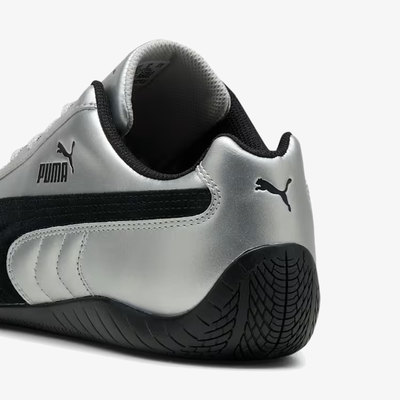 PUMA | SPEEDCAT METALLIC { SILVER-PUMA BLACK