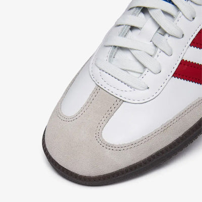 Adidas Originals | SAMBA OG  { CLOUD WHITE/BETTER SCARLET/SUPPLIER COLOUR