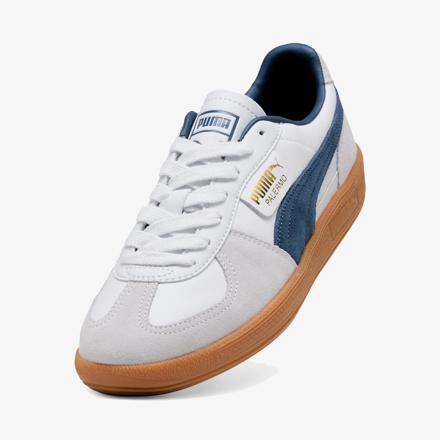 PUMA | PALERMO LEATHER { WHITE/DARK INDIGO