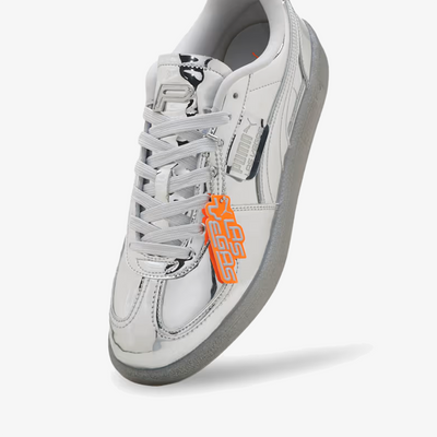 PUMA | PALERMO CLUB VEGAS LEATHER { SILVER-GLACIAL GRAY-ORANGE GLO