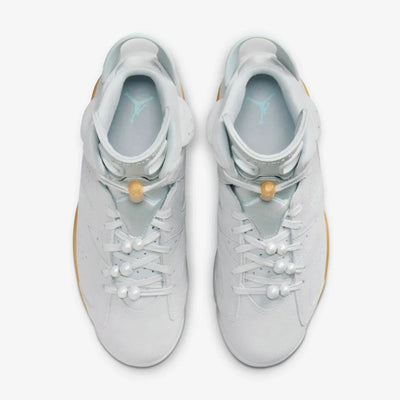 JORDAN | AIR JORDAN 6 RETRO "PEARL" { PURE PLATINUM/GLACIER BLUE-METALLIC GOLD