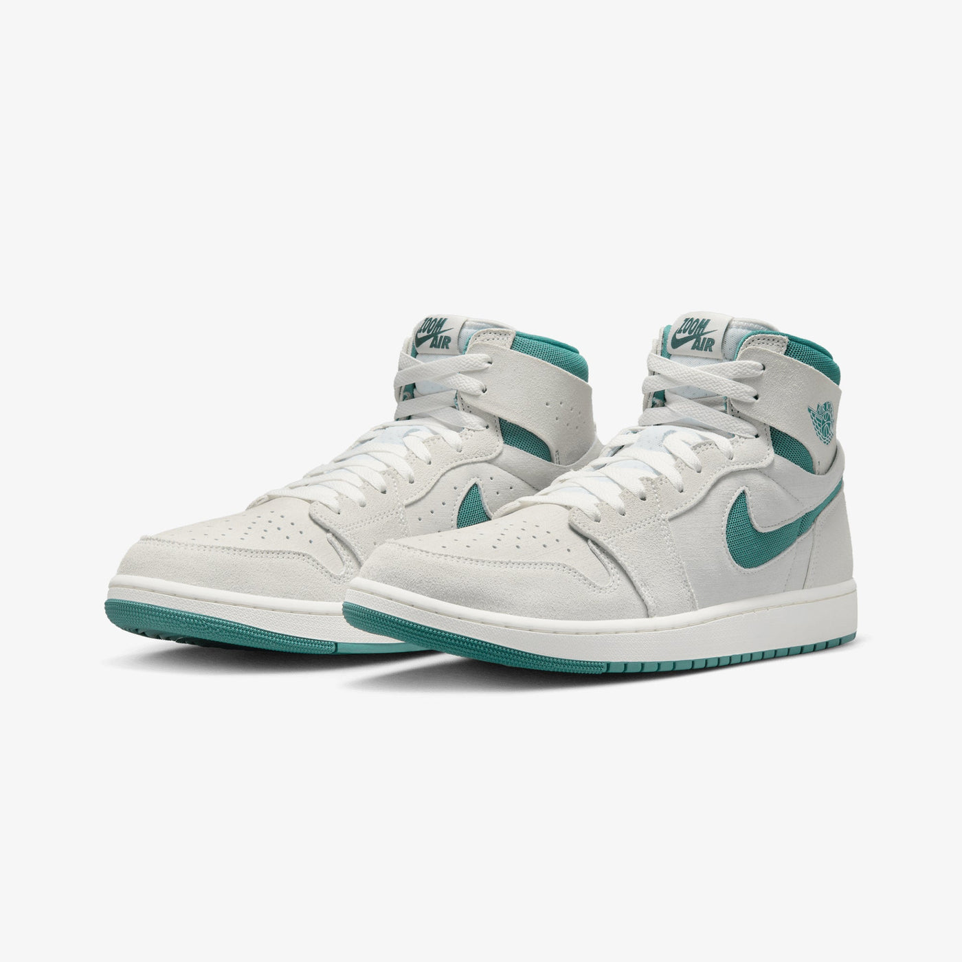 Jordan | AIR JORDAN 1 ZOOM CMFT 2  { SUMMIT WHITE/BICOASTAL-OXIDIZED GREEN