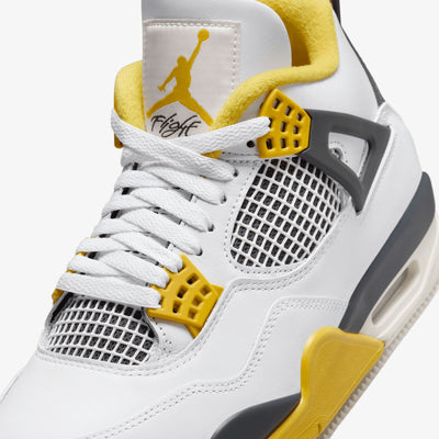 Jordan | AIR JORDAN 4 RETRO  { WHITE/COCONUT MILK-VIVID SULFUR