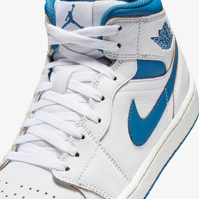 Jordan | AIR JORDAN 1 MID SE  { WHITE/INDUSTRIAL BLUE-SAIL