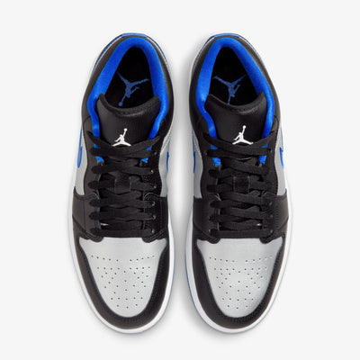 JORDAN | AIR JORDAN 1 LOW { BLACK/WHITE-GAME ROYAL-MTLC PLATINUM