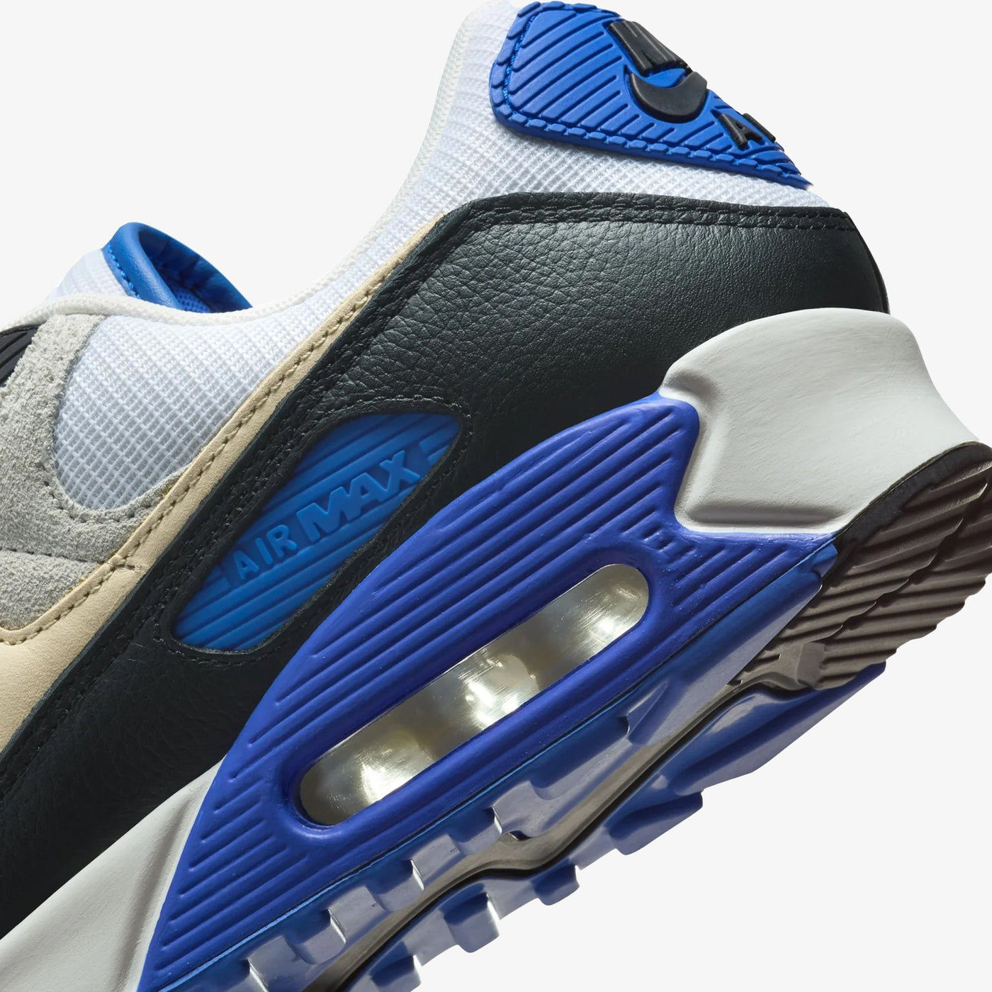 NIKE | AIR MAX 90 PREMIUM { WHITE/KHAKI-RACER BLUE-BLACK