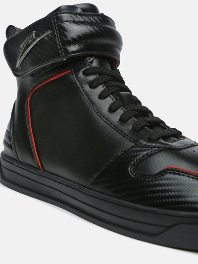 ZOH I – RS Carbon-Fiber Leather High-Top Leather Sneakers