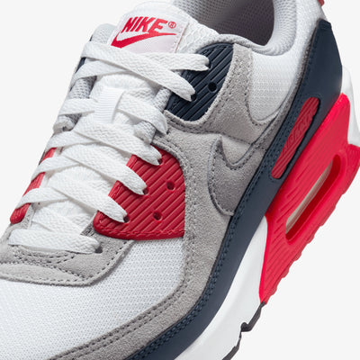 Nike | AIR MAX 90 { WHITE/COOL GREY-UNIVERSITY RED