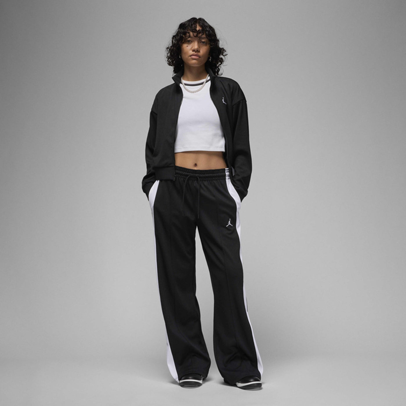 JORDAN | KNIT TRACK PANTS { BLACK/WHITE/WHITE