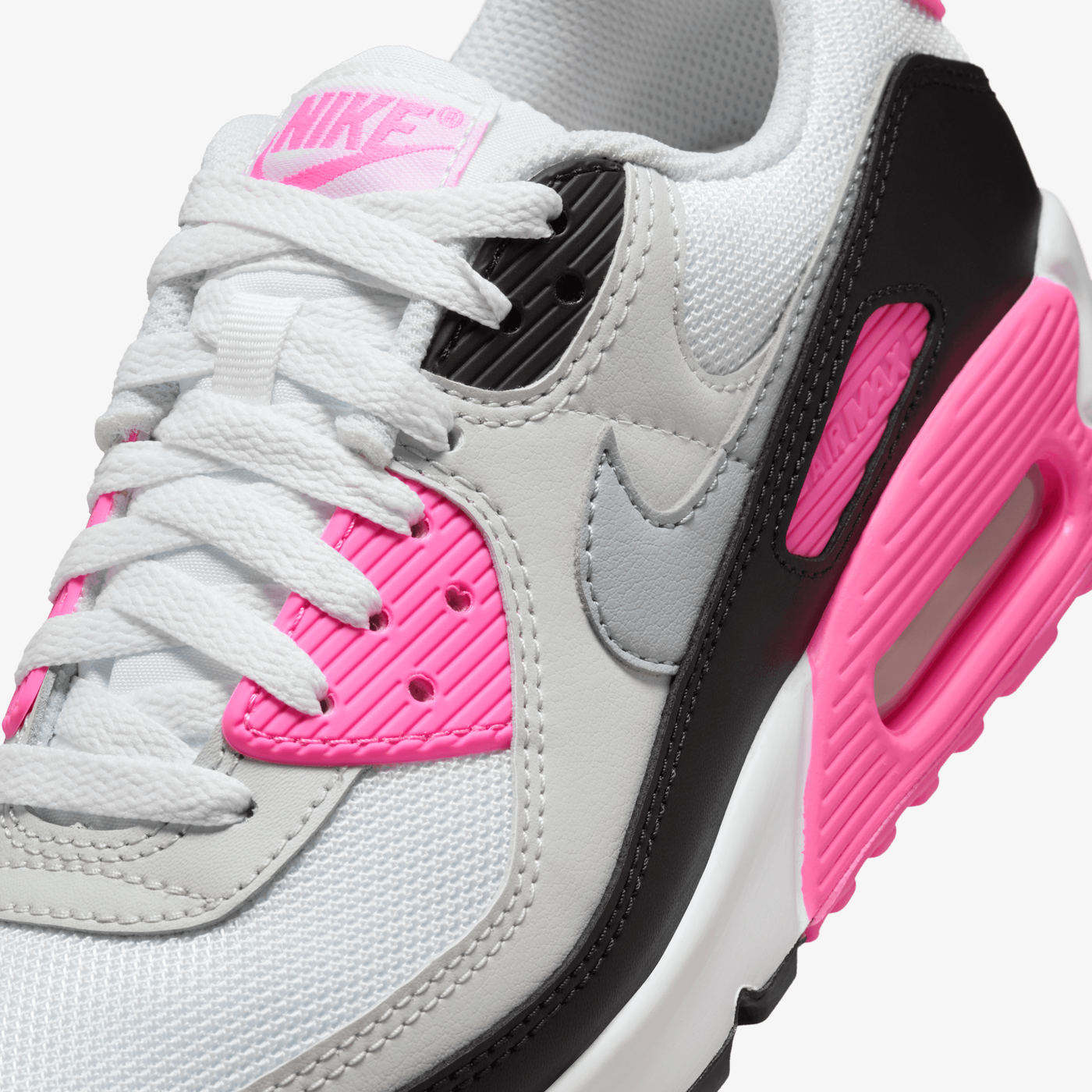 Nike | AIR MAX 90 { WHITE/WOLF GREY-PINK GLOW-BLACK