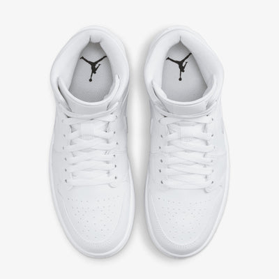 JORDAN | AIR JORDAN 1 MID { WHITE/WHITE-WHITE