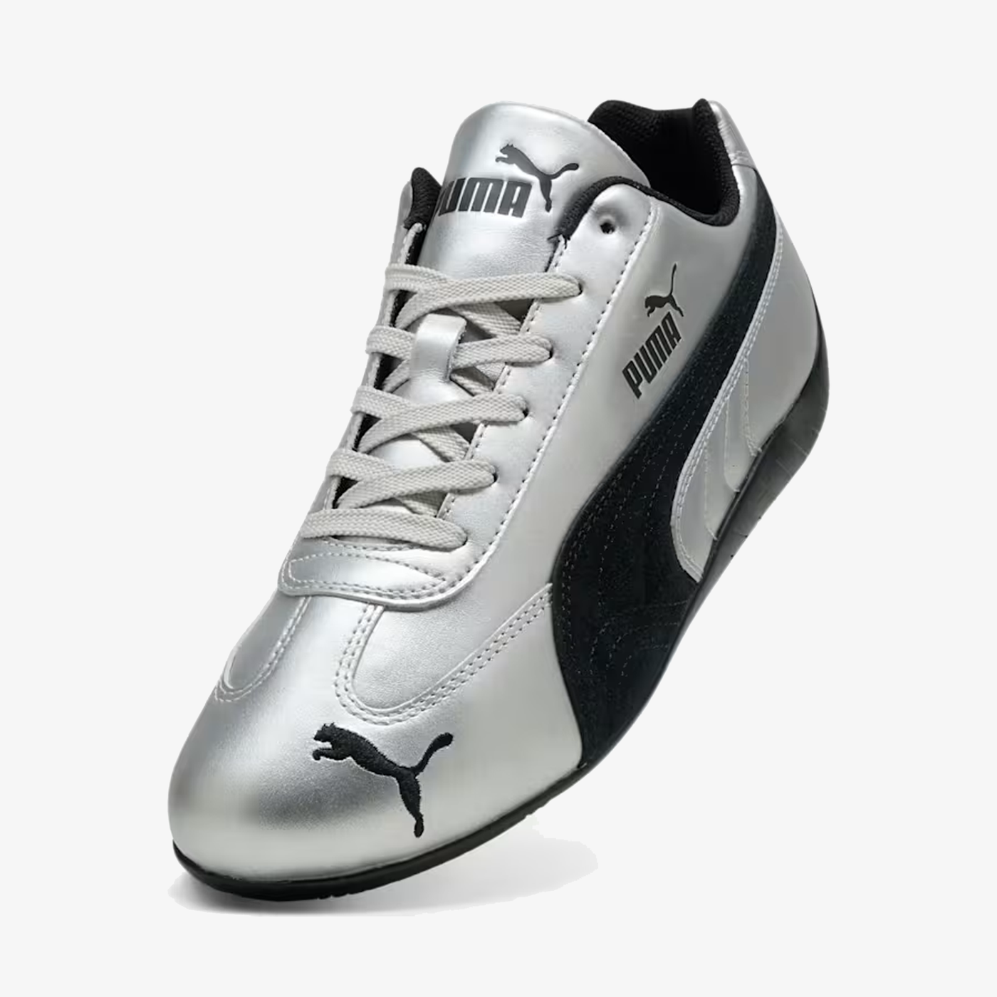 PUMA | SPEEDCAT METALLIC { SILVER-PUMA BLACK