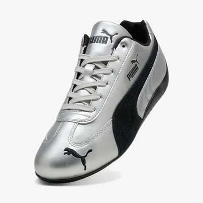 PUMA | SPEEDCAT METALLIC { SILVER-PUMA BLACK