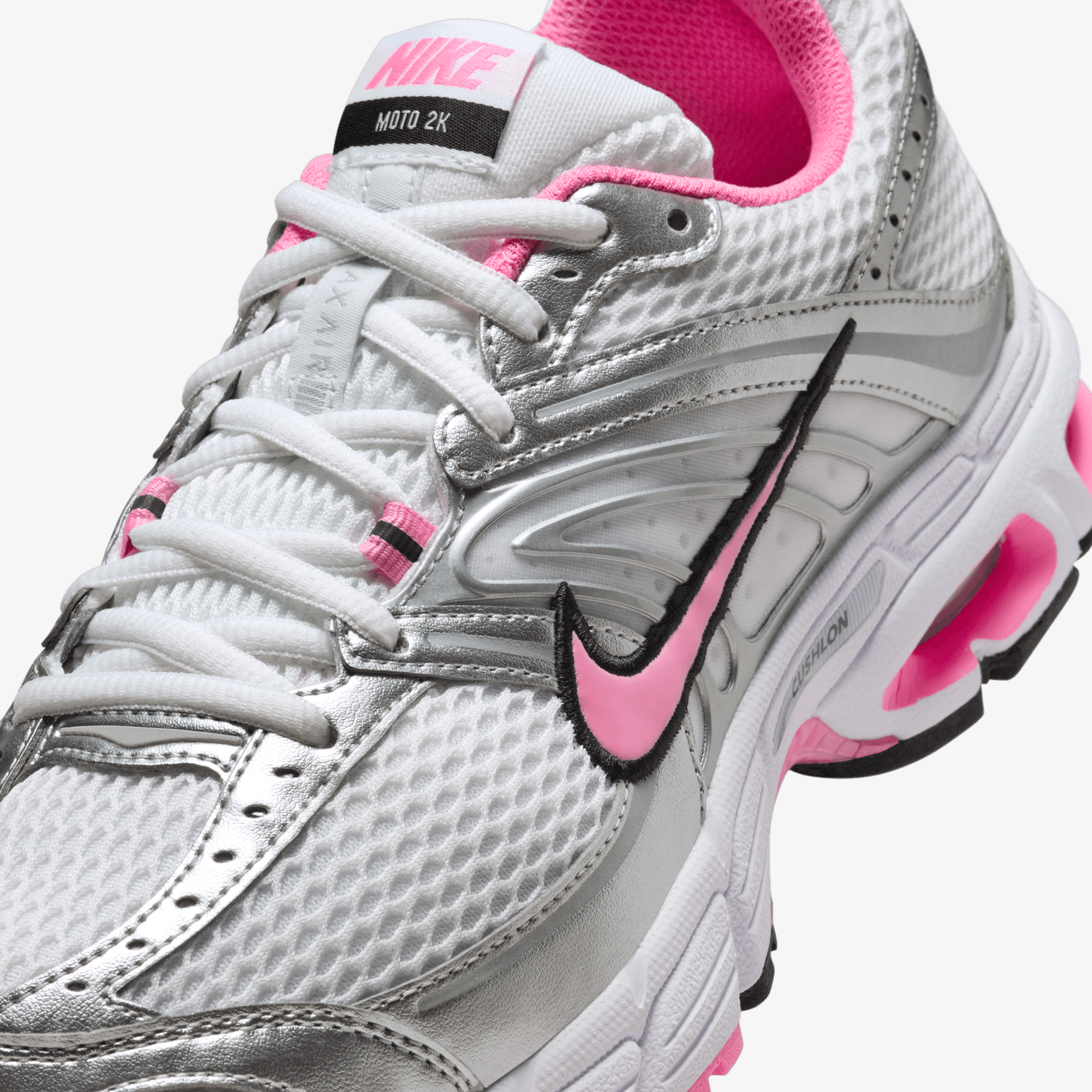 Nike | AIR MAX MOTO 2K { WHITE/PINK SPELL-METALLIC SILVER-BLACK