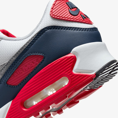 Nike | AIR MAX 90 { WHITE/COOL GREY-UNIVERSITY RED