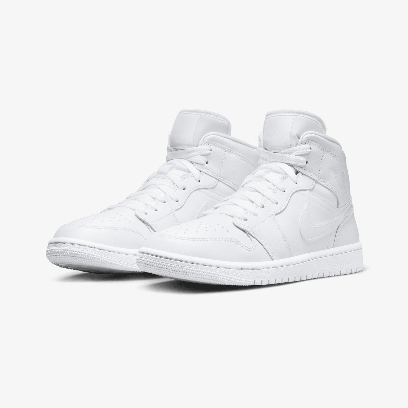 JORDAN | AIR JORDAN 1 MID { WHITE/WHITE-WHITE