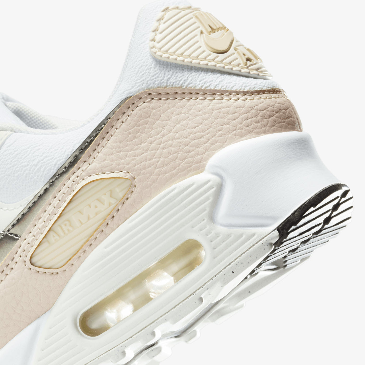 Nike | AIR MAX 90 { WHITE/FLAT PEWTER-LT OREWOOD BRN