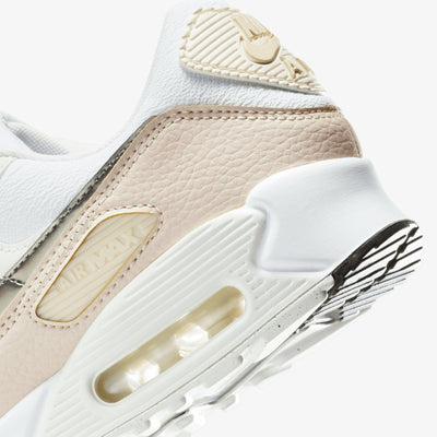 Nike | AIR MAX 90 { WHITE/FLAT PEWTER-LT OREWOOD BRN
