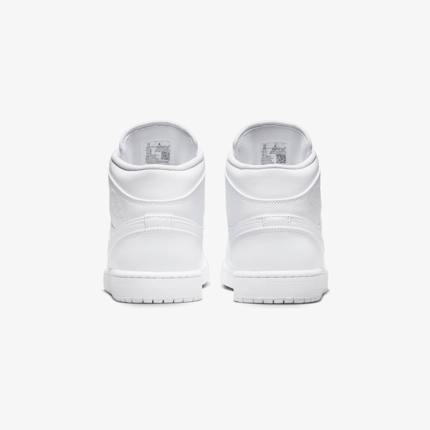 JORDAN | AIR JORDAN 1 MID { WHITE/WHITE-WHITE