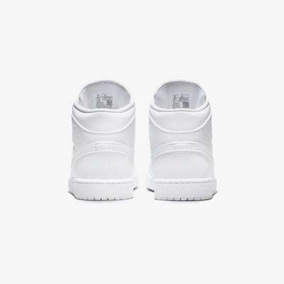 JORDAN | AIR JORDAN 1 MID { WHITE/WHITE-WHITE