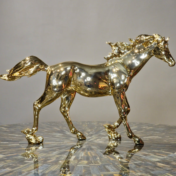 Golden Gallop Horse Sculpture