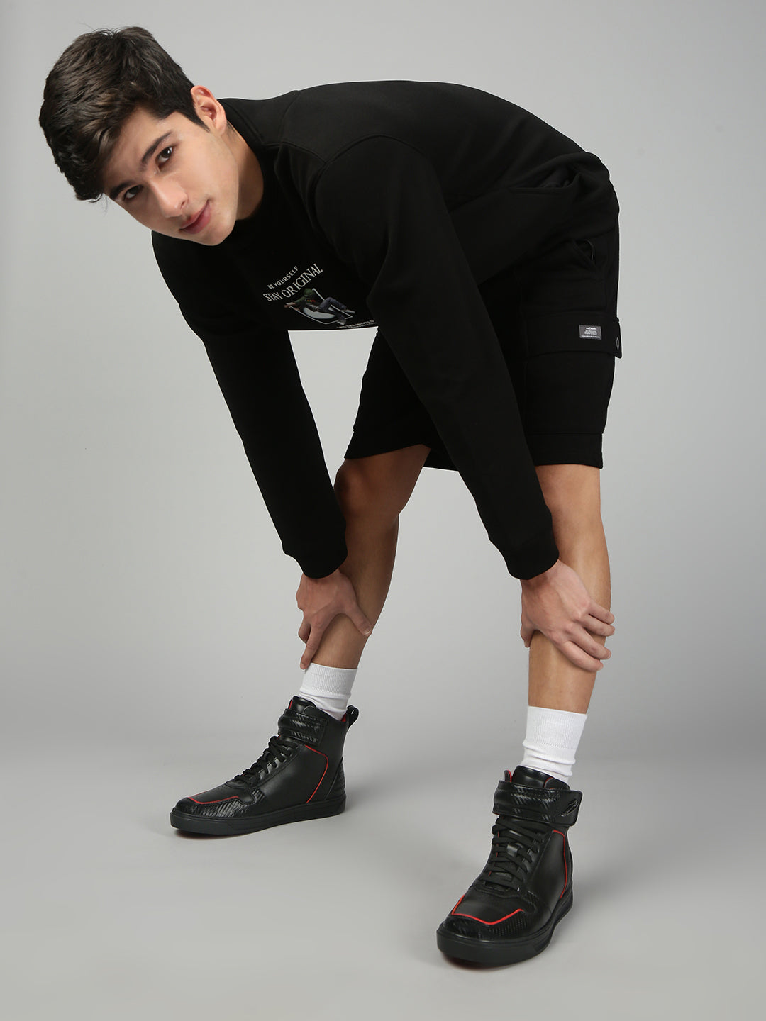 ZOH I – RS Carbon-Fiber Leather High-Top Leather Sneakers