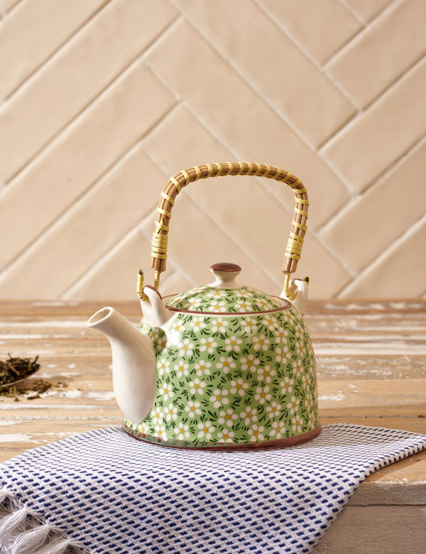 Emerald Flora - Ceramic Tea Kettle